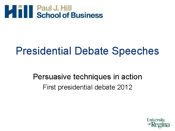 Presidential Debate Speeches Persuasive techniques in action First presidential debate 2012 