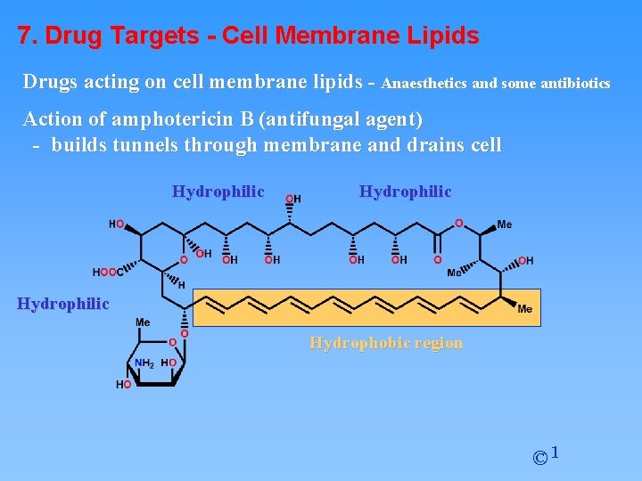 7. Drug Targets - Cell Membrane Lipids Drugs acting on cell membrane lipids -