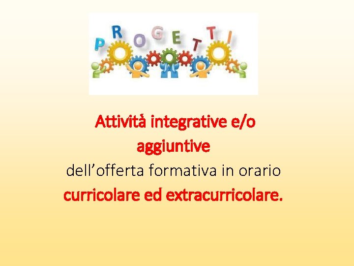  Attività integrative e/o aggiuntive dell’offerta formativa in orario curricolare ed extracurricolare. 