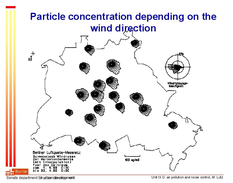 Particle concentration depending on the wind direction Senate department of forurbandevelopment Unit IX D:
