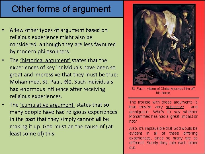 Other forms of argument • A few other types of argument based on religious