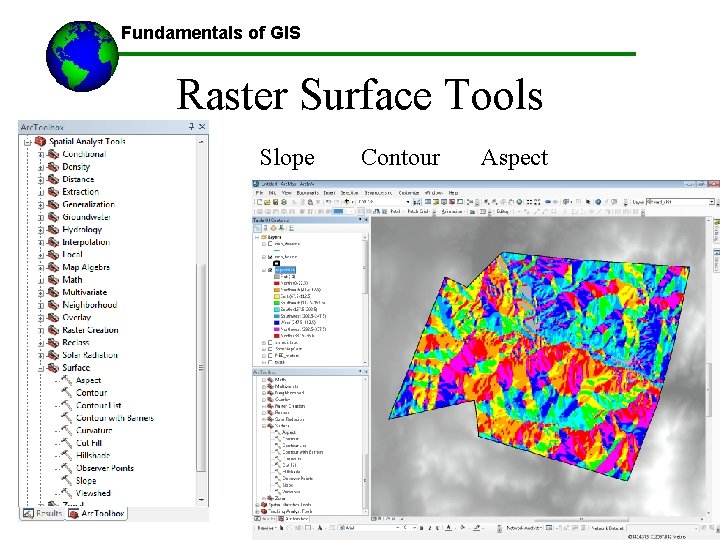 ------Using GIS-- Fundamentals of GIS Raster Surface Tools Slope Contour Aspect Lecture Materials by