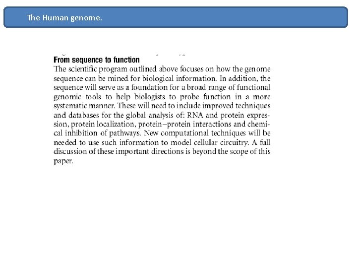 The Human genome. 