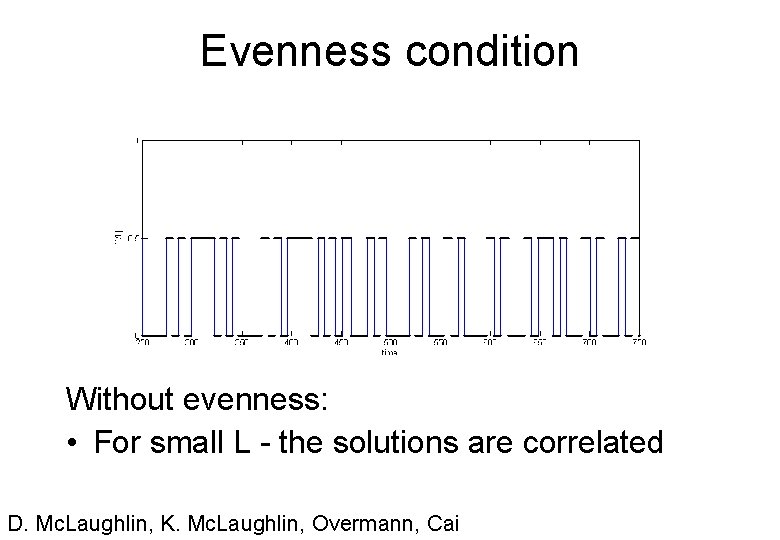 Evenness condition Without evenness: • For small L - the solutions are correlated D.