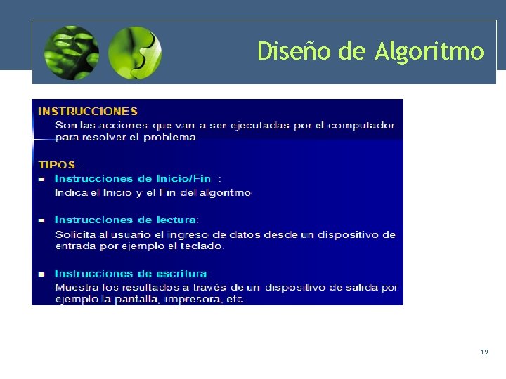 Diseño de Algoritmo 19 Diseño de Algoritmo 19
