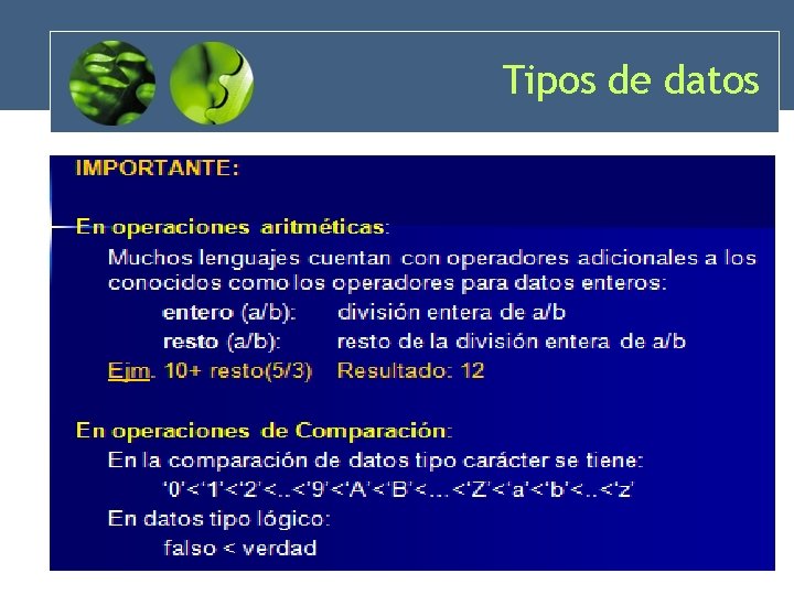 Tipos de datos 28 Tipos de datos 28