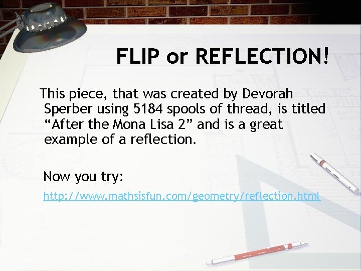 FLIP or REFLECTION! This piece, that was created by Devorah Sperber using 5184 spools