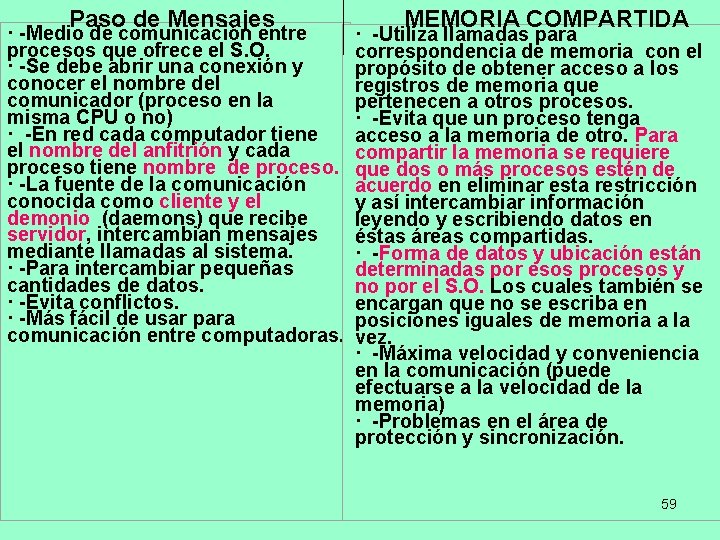 Paso de Mensajes · -Medio de comunicación entre procesos que ofrece el S. O.