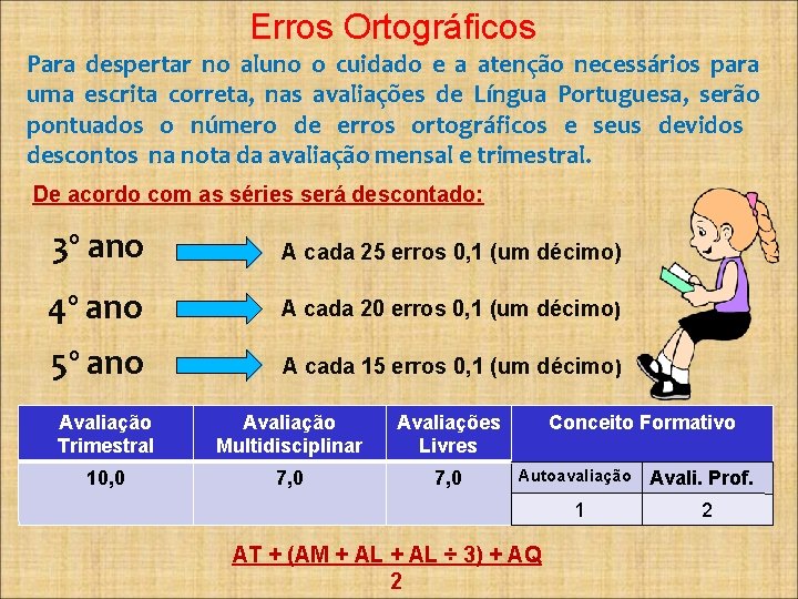 Erros Ortográficos Para despertar no aluno o cuidado e a atenção necessários para uma