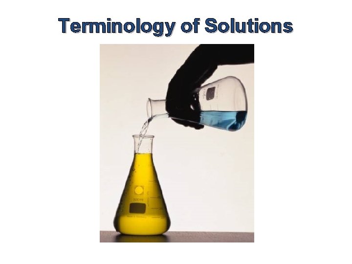 Terminology of Solutions Terminology of Solutions