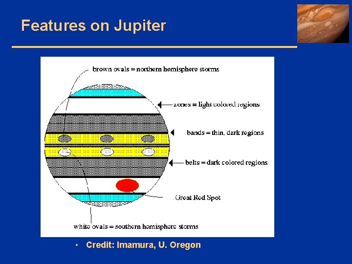 Features on Jupiter • Credit: Imamura, U. Oregon 