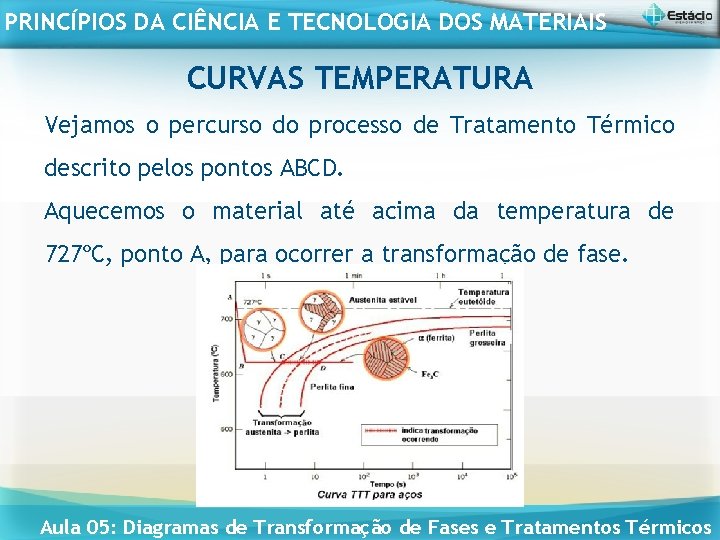 PRINCÍPIOS DA CIÊNCIA E TECNOLOGIA DOS MATERIAIS CURVAS TEMPERATURA Vejamos o percurso do processo