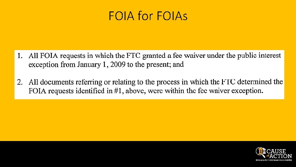 FOIA for FOIAs 