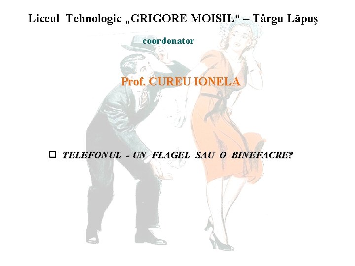 Liceul Tehnologic „GRIGORE MOISIL“ – Târgu Lăpuş coordonator Prof. CUREU IONELA q TELEFONUL -