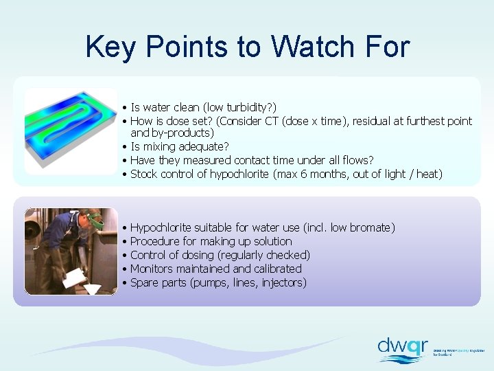 Treatment Chlorine Disinfection DWQR Risk Assessment Training 2018