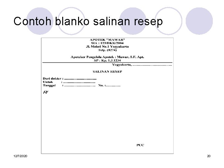 Contoh blanko salinan resep 12/7/2020 20 