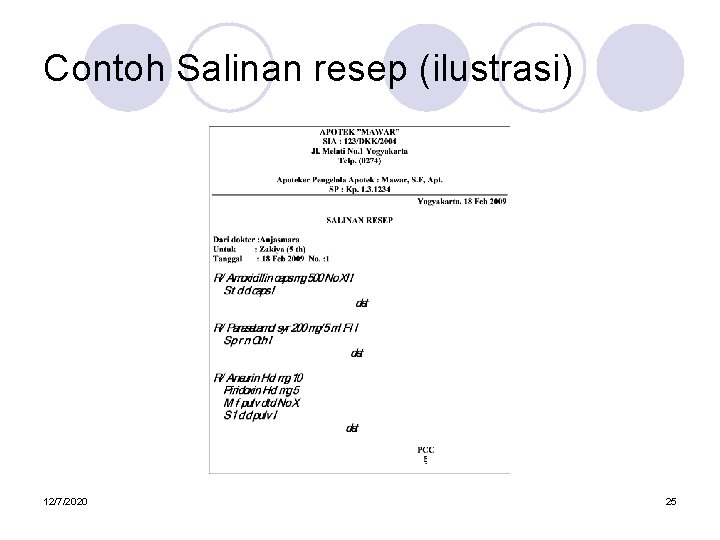 Contoh Salinan resep (ilustrasi) 12/7/2020 25 