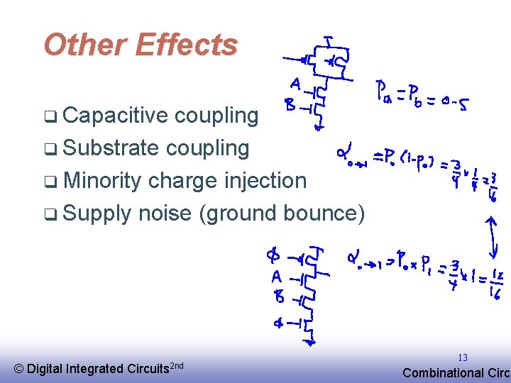 Other Effects q Capacitive coupling q Substrate coupling q Minority charge injection q Supply