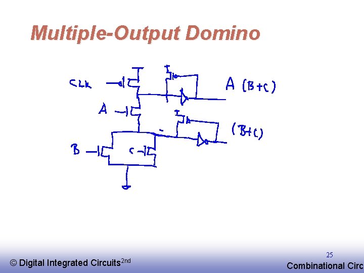 Multiple-Output Domino © EE 141 Digital Integrated Circuits 2 nd 25 Combinational Circu 