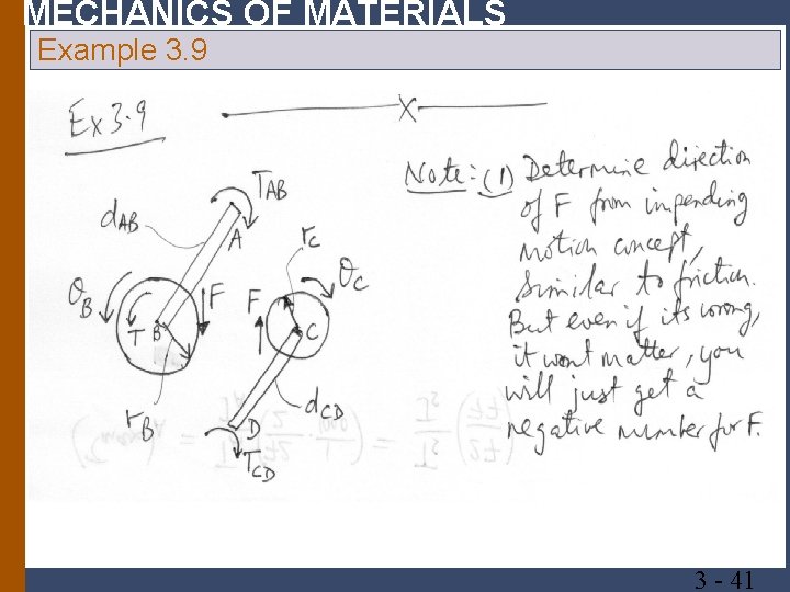 MECHANICS OF MATERIALS Example 3. 9 3 41 