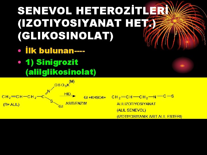 SENEVOL HETEROZİTLERİ (IZOTIYOSIYANAT HET. ) (GLIKOSINOLAT) • İlk bulunan--- • 1) Sinigrozit (alilglikosinolat) SENEVOL HETEROZİTLERİ (IZOTIYOSIYANAT HET. ) (GLIKOSINOLAT) • İlk bulunan--- • 1) Sinigrozit (alilglikosinolat)