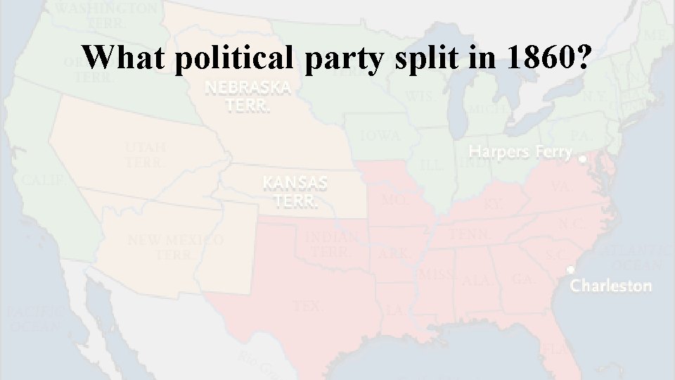 What political party split in 1860? 