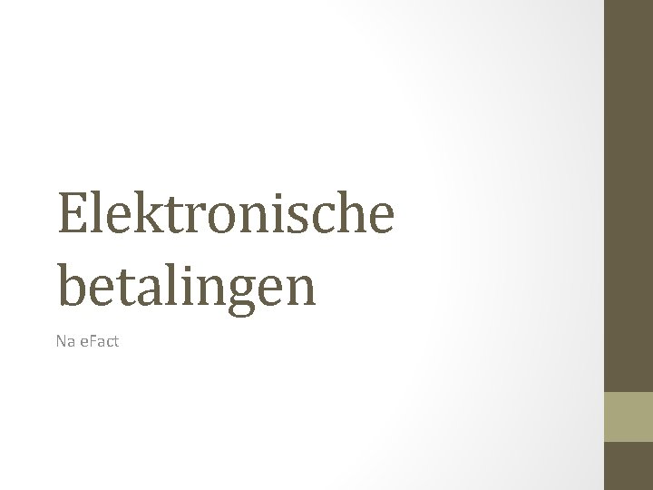 Elektronische betalingen Na e. Fact 