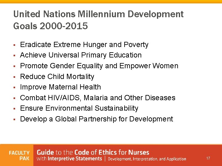 United Nations Millennium Development Goals 2000 -2015 § § § § Eradicate Extreme Hunger