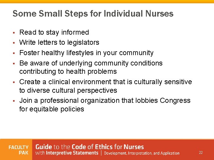 Some Small Steps for Individual Nurses § § § Read to stay informed Write