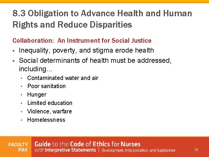 8. 3 Obligation to Advance Health and Human Rights and Reduce Disparities Collaboration: An