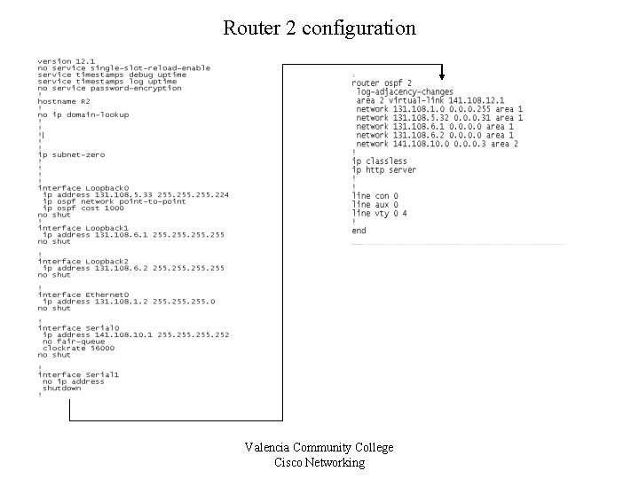 Router 2 configuration Valencia Community College Cisco Networking 