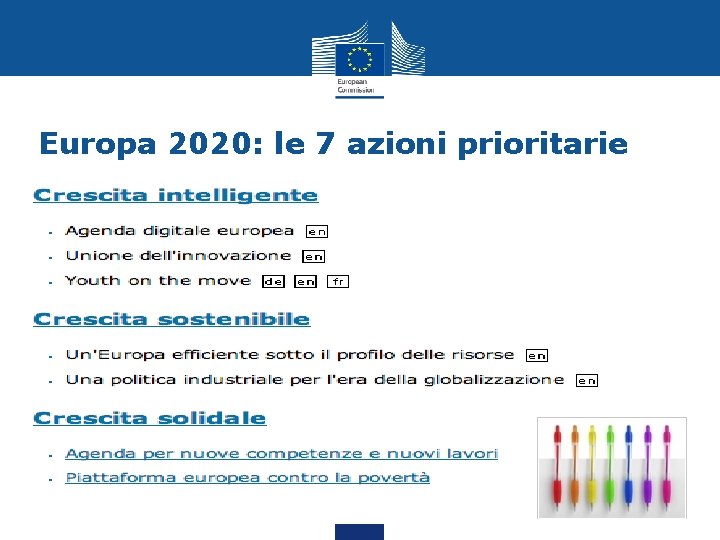 Europa 2020: le 7 azioni prioritarie 