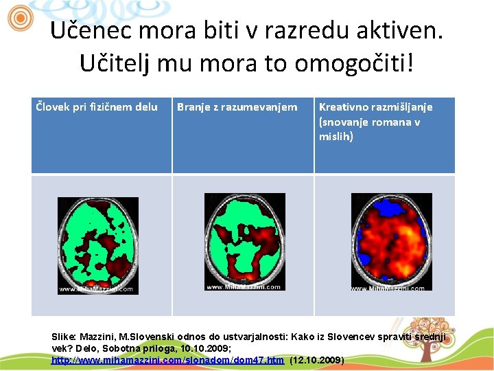 Učenec mora biti v razredu aktiven. Učitelj mu mora to omogočiti! Človek pri fizičnem