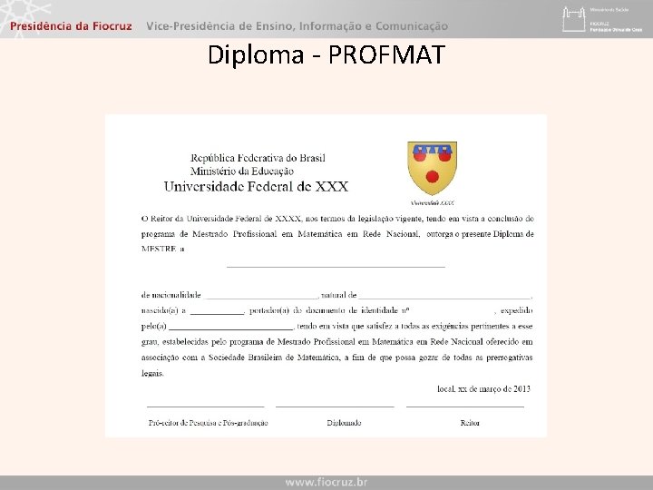 Diploma - PROFMAT 