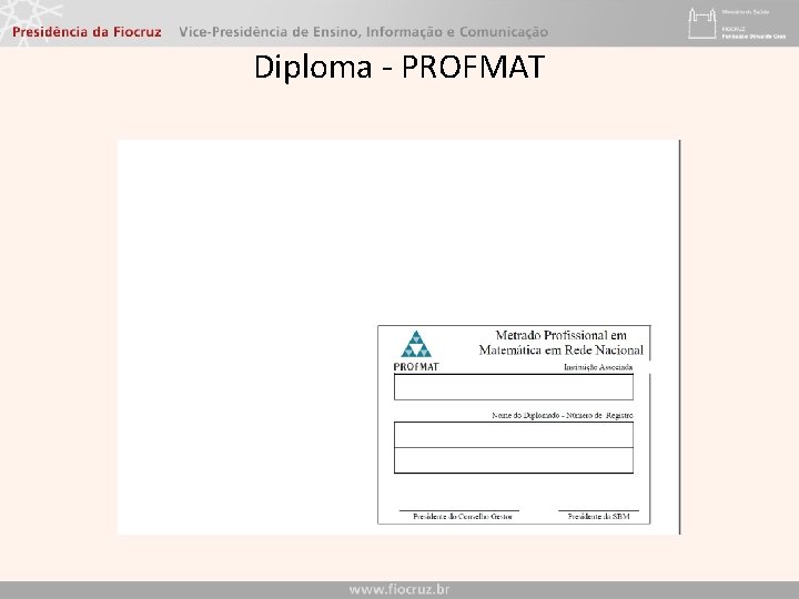 Diploma - PROFMAT 