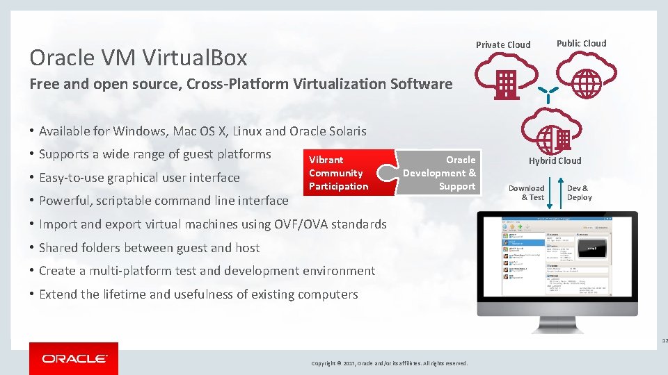 Private Cloud Oracle VM Virtual. Box Public Cloud Free and open source, Cross-Platform Virtualization Private Cloud Oracle VM Virtual. Box Public Cloud Free and open source, Cross-Platform Virtualization