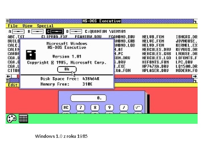 Windows 1. 0 z roku 1985 