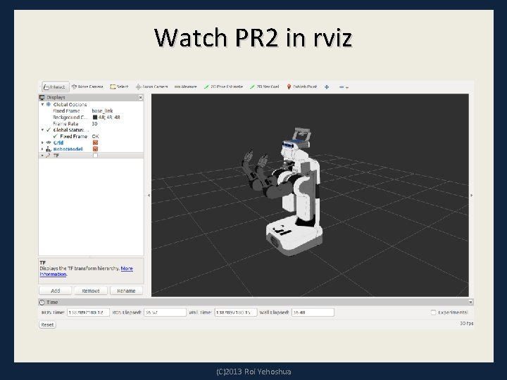 Watch PR 2 in rviz (C)2013 Roi Yehoshua 