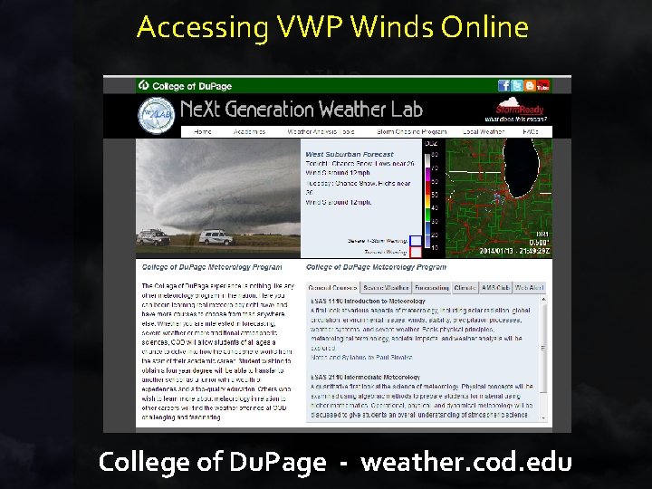 Accessing VWP Winds Online College of Du. Page - weather. cod. edu Accessing VWP Winds Online College of Du. Page - weather. cod. edu