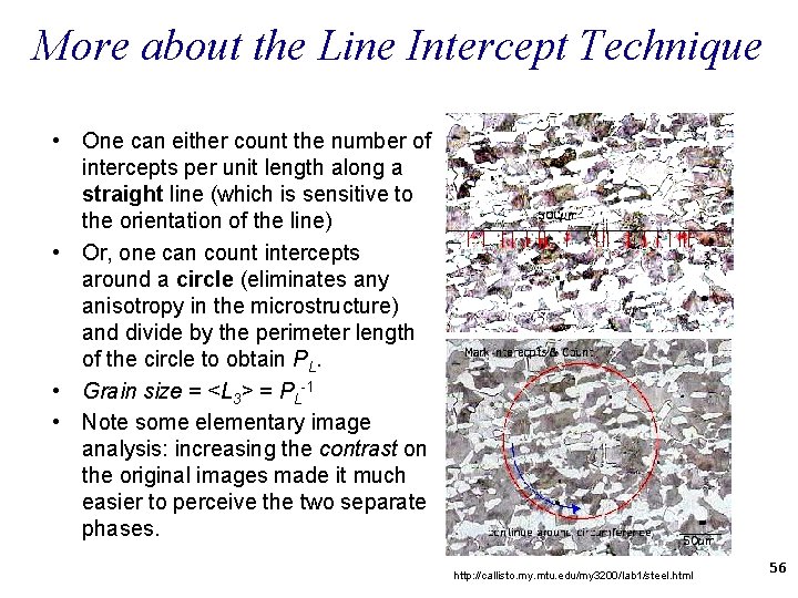 More about the Line Intercept Technique • One can either count the number of