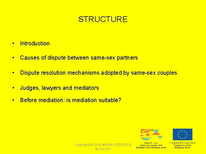 STRUCTURE • Introduction • Causes of dispute between same-sex partners • Dispute resolution mechanisms