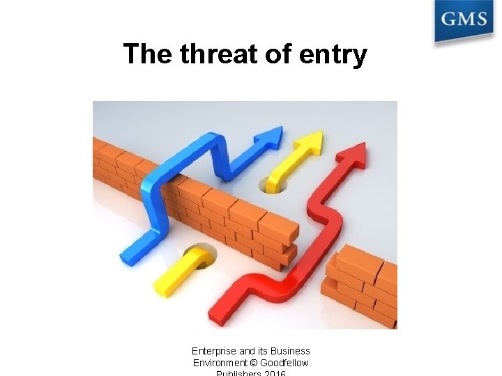 The threat of entry Enterprise and its Business Environment © Goodfellow 