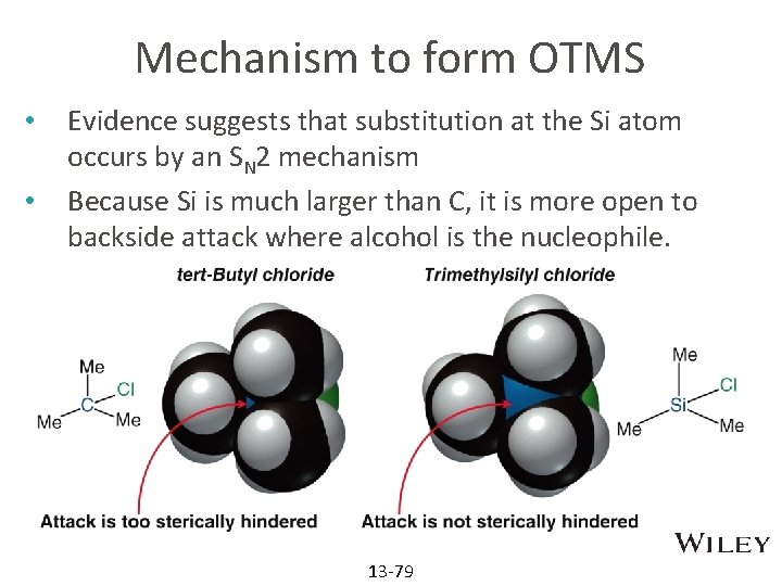 Mechanism to form OTMS • • Evidence suggests that substitution at the Si atom