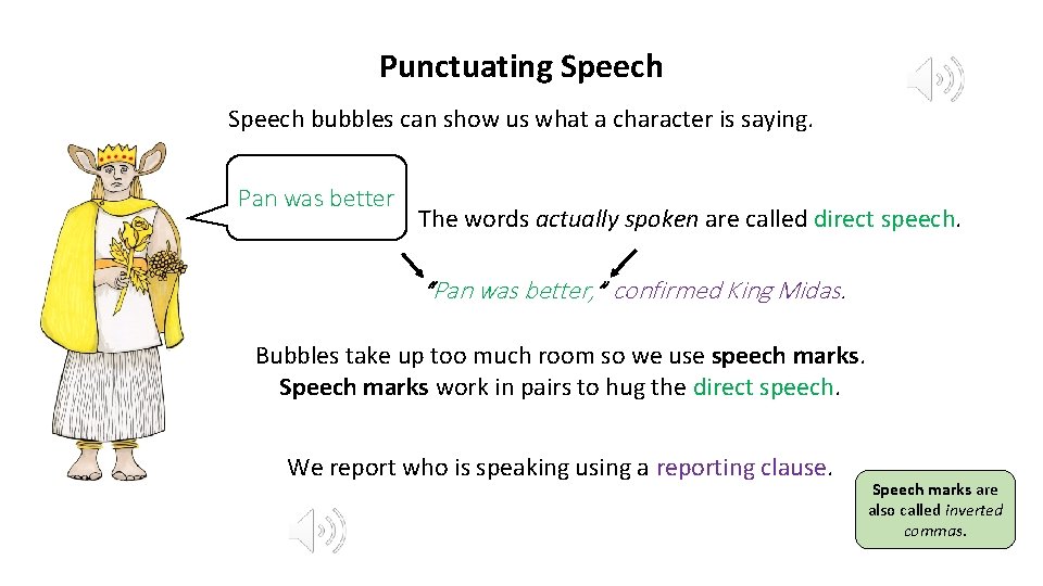 Punctuating Speech bubbles can show us what a character is saying. Pan was better