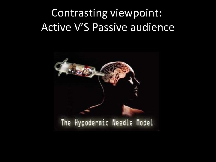 Contrasting viewpoint: Active V’S Passive audience 