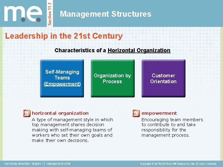 Section 11. 1 Management Structures Leadership in the 21 st Century Characteristics of a Section 11. 1 Management Structures Leadership in the 21 st Century Characteristics of a
