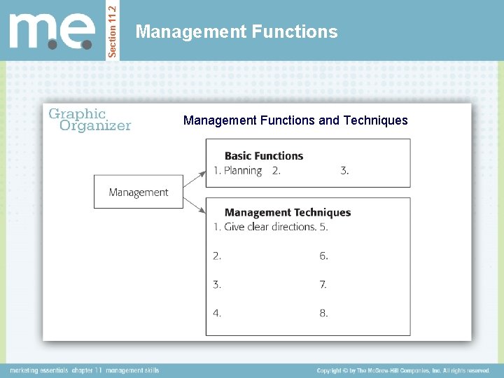 Section 11. 2 Management Functions and Techniques Section 11. 2 Management Functions and Techniques