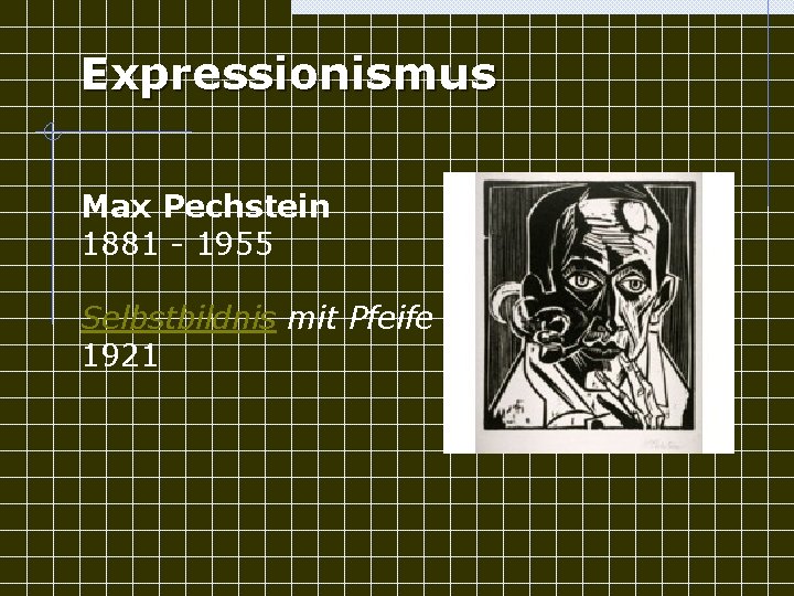Expressionismus Max Pechstein 1881 - 1955 Selbstbildnis mit Pfeife 1921 