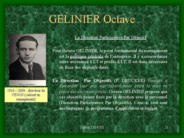 GELINIER Octave La Direction Participative Par Objectif Pour Octave GELINIER, le point fondamental du