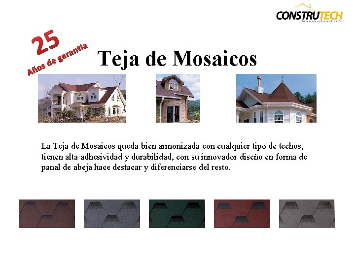 25 A ño e sd ga ti n a r a Teja de Mosaicos